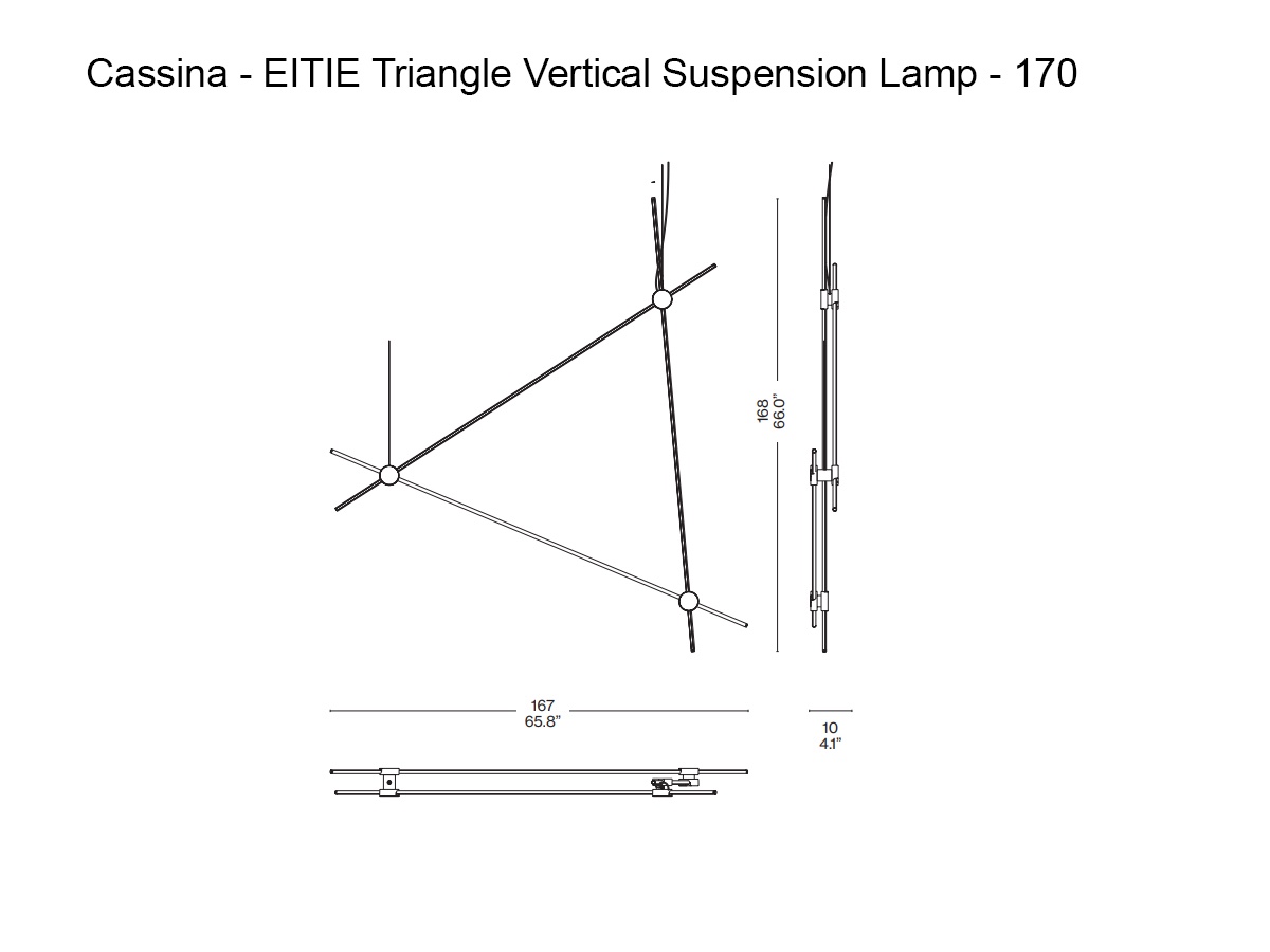 Cassina Eitie Triangle Vertical Suspension Lamp
