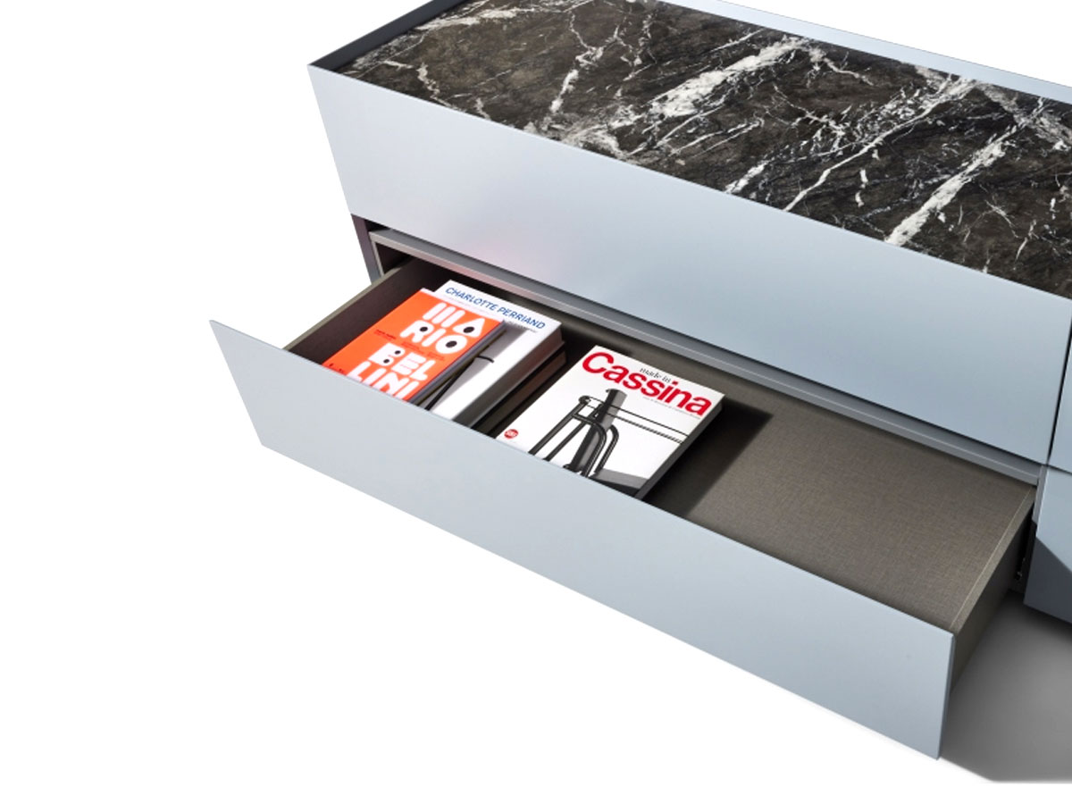 Cassina Ghost Box Sideboard With 4 Drawers Polvere Lo Black Marquina