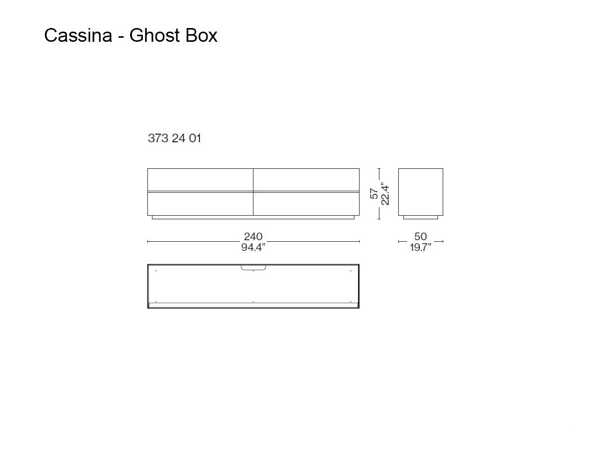 Cassina Ghost Box Sideboard With 4 Drawers Polvere Lo Black Marquina