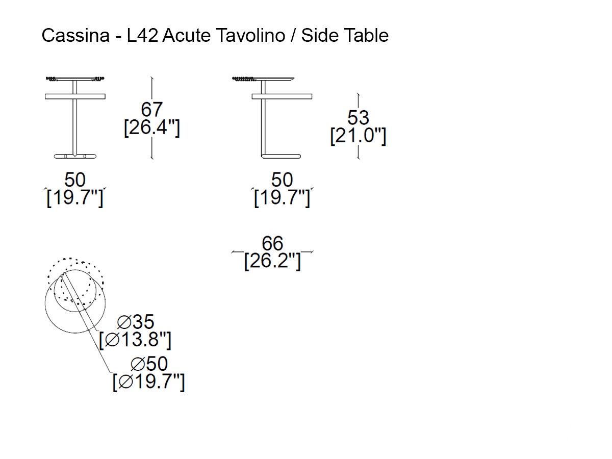 Cassina L42 Acute Side Table Bed Side Table