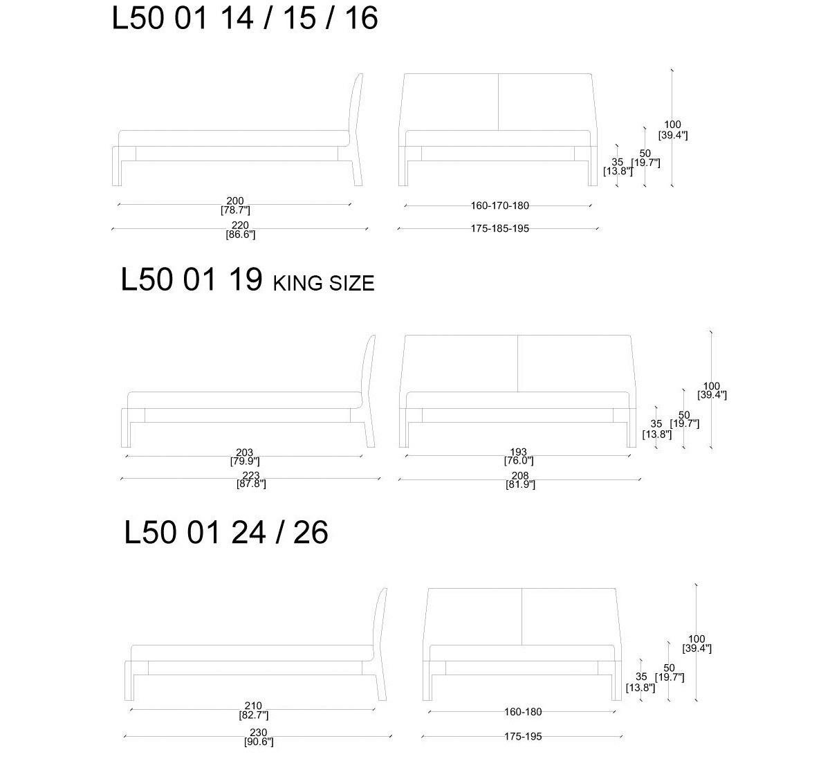 Cassina L50 Cab Night Bed Headboard
