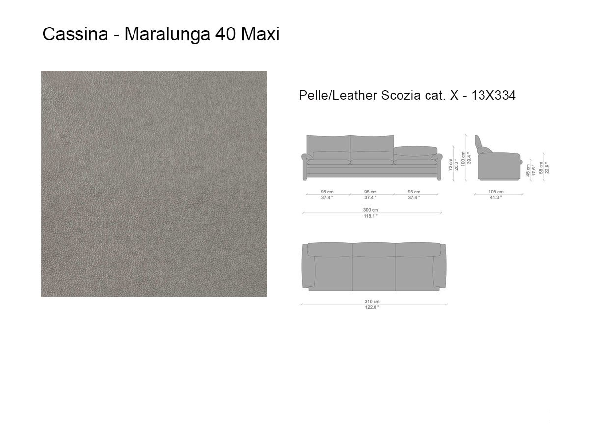 Cassina Maralunga 40 Maxi Sofa 13x334