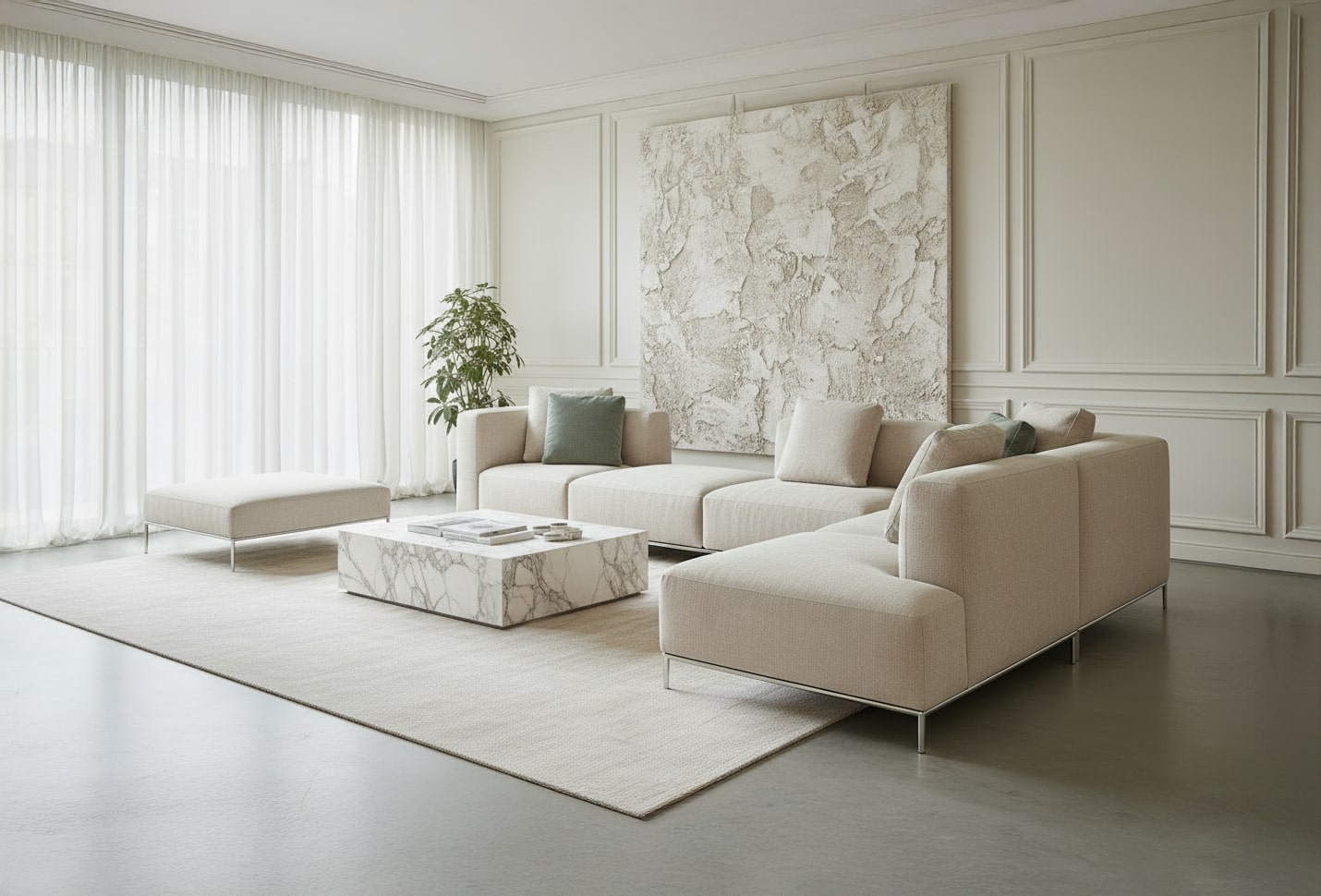 Cassina Mex Hi Angular Sofa Tensing Perla 13f323