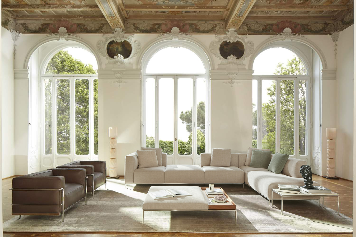 Cassina Mex Hi Angular Sofa Tensing Perla 13f323