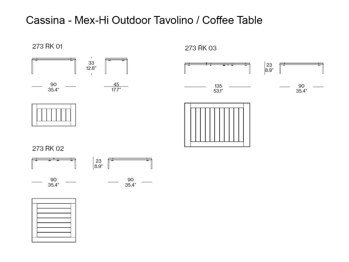 Cassina Mex Hi Outdoor Coffee Table