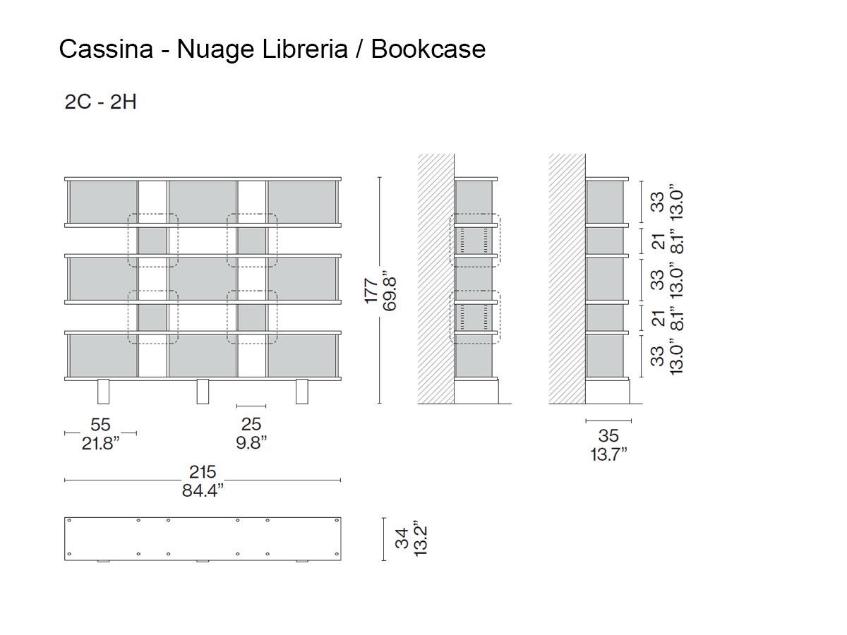 Cassina Nuage Bookcase Mx Wall Version