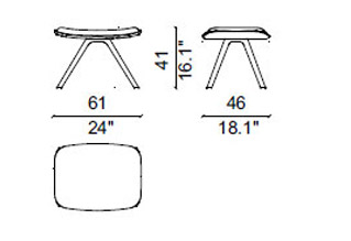 Cassina P22 Footrest