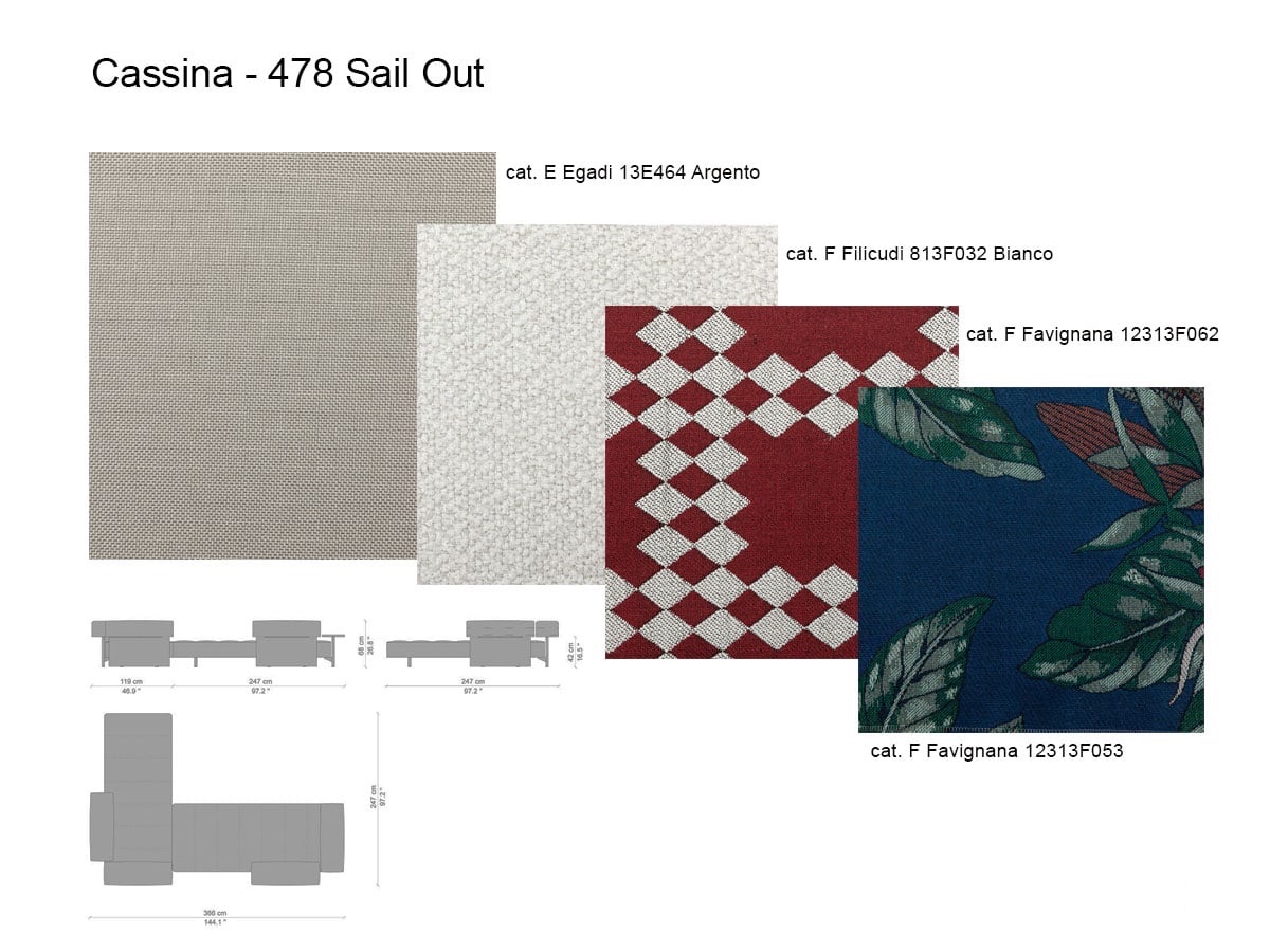 Cassina Sail Out 478 Corner Sofa Egadi 464