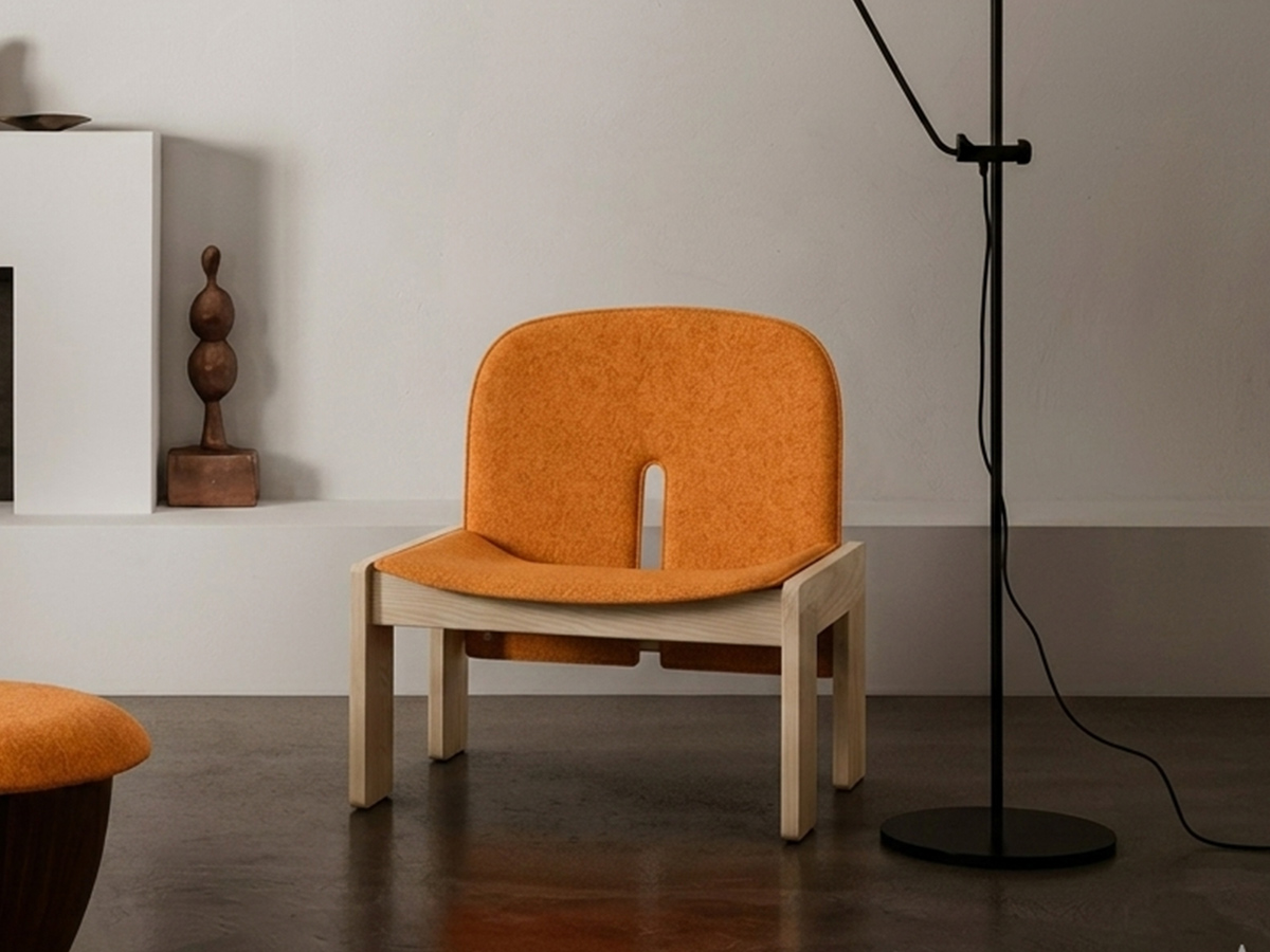 Cassina Scarpa 925 Lounge Chair Upholstered Lincoln 246 Natural Ash