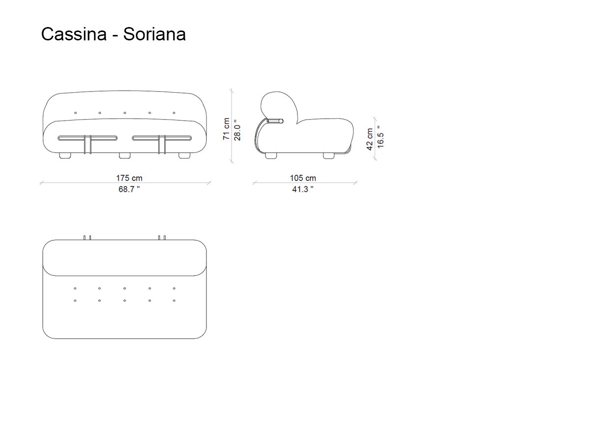 Cassina Soriana Two Seater Sofa