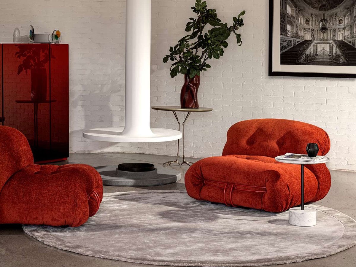 Cassina Soriana Armchair Luxor Rugginechina Red