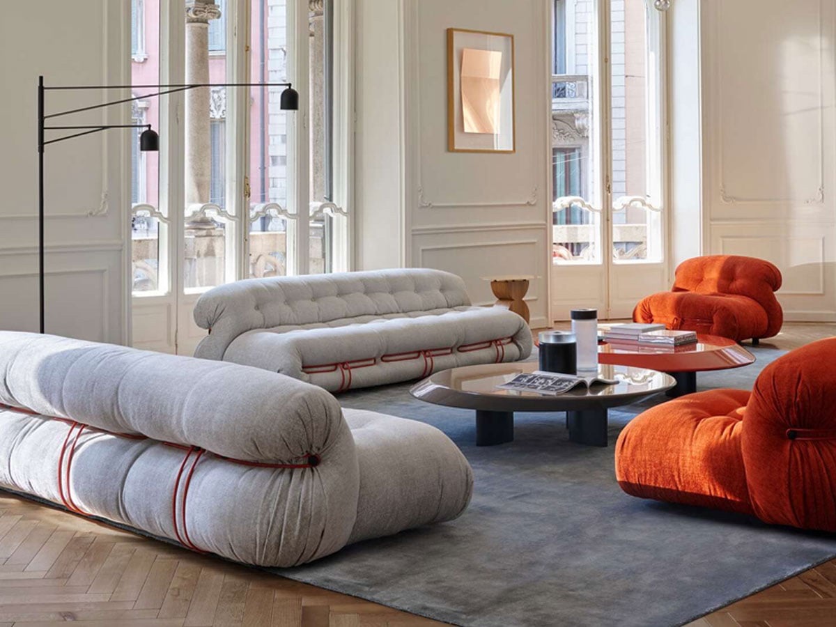 Cassina Soriana Armchair Luxor Rugginechina Red