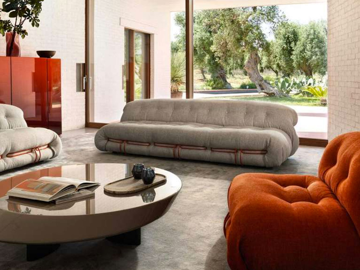 Cassina Soriana Three Seater Sofa