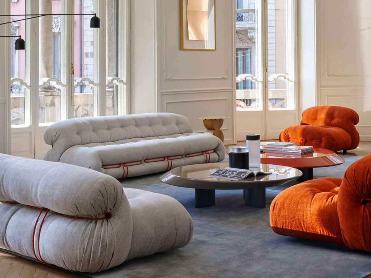 Cassina Soriana Three Seater Sofa