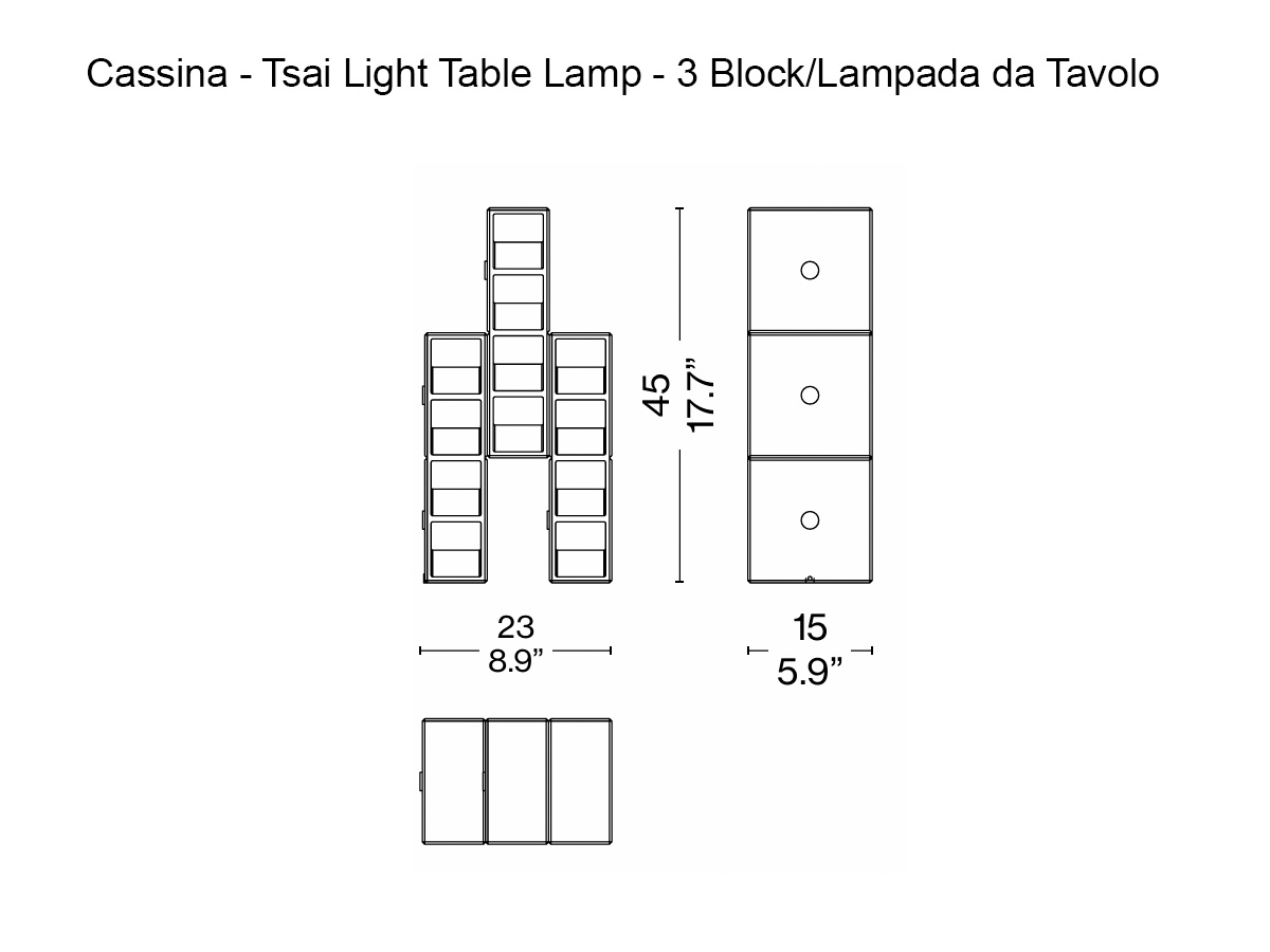 Cassina Tsai Light Table Lamp 3 Block