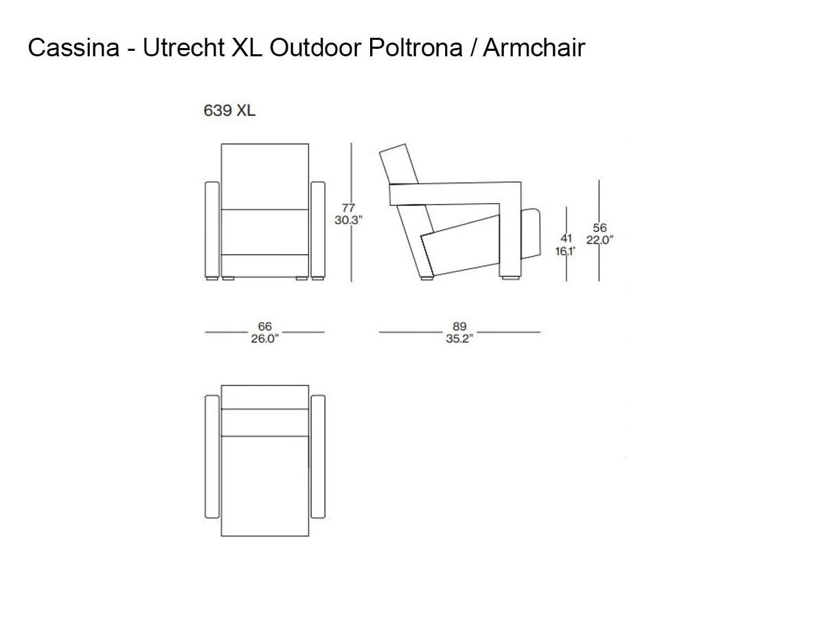 Cassina Utrecht Xl Outdoor Armchair Futura Bianco