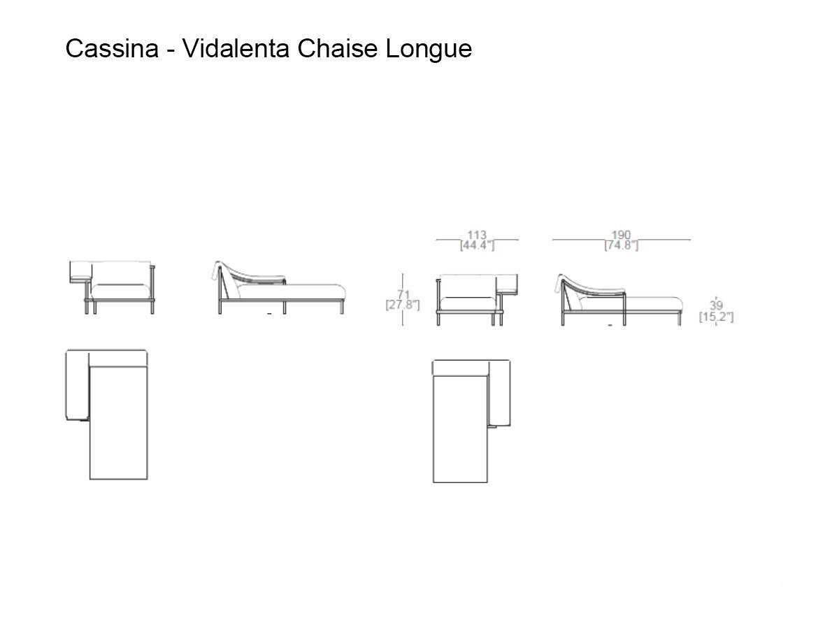 Cassina Vidalenta Chaise Longue Outdoor