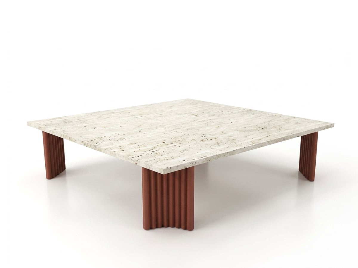 Cassina Vidalenta Outdoor Coffee Table L 120 Cm Travertino Terracotta