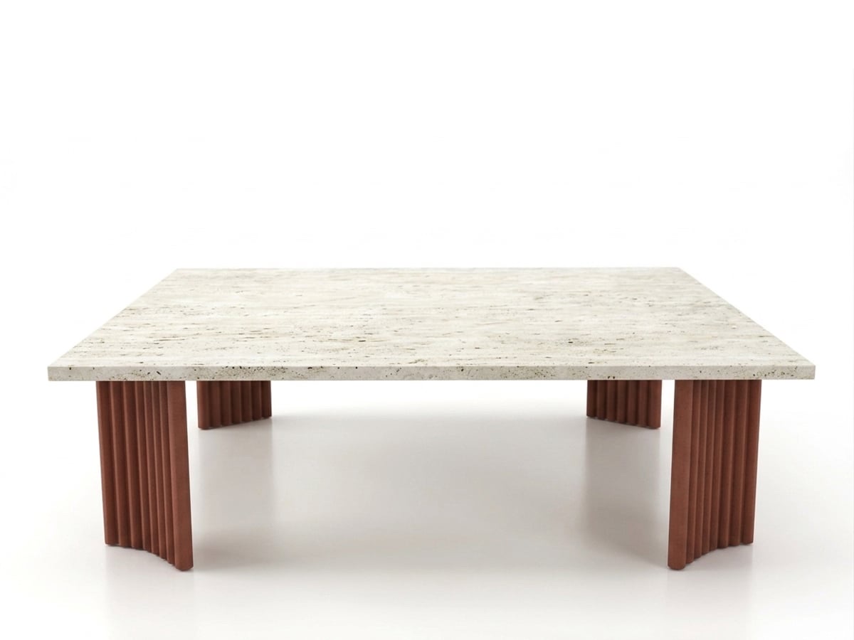 Cassina Vidalenta Outdoor Coffee Table L 120 Cm Travertino Terracotta