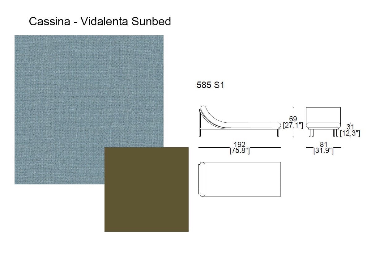 Cassina Vidalenta Sunbed Moss Linosa Cielo