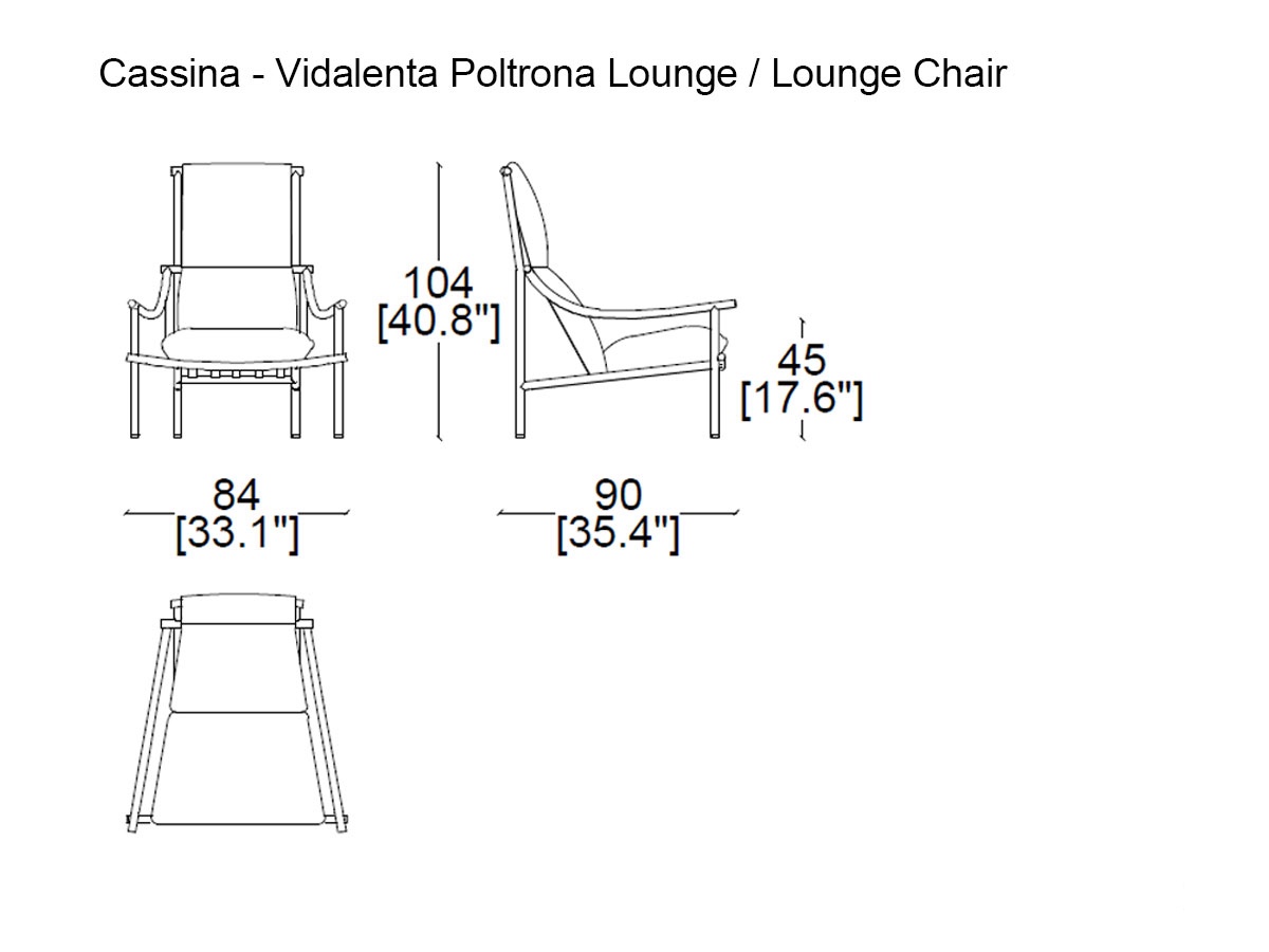 Cassina Vidalenta Lounge Chair Outdoor High Backrest
