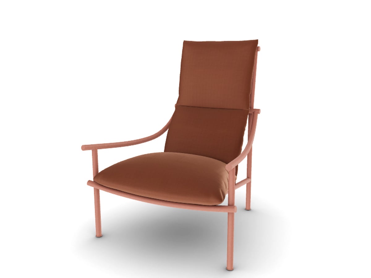 Cassina Vidalenta Outdoor Lounge Chair High Backrest Terracotta Linosa 22 13la06