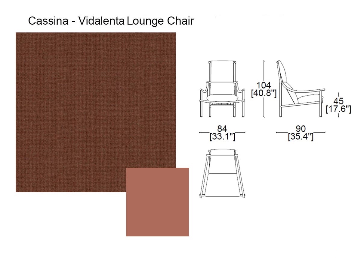 Cassina Vidalenta Outdoor Lounge Chair High Backrest Terracotta Linosa 22 13la06