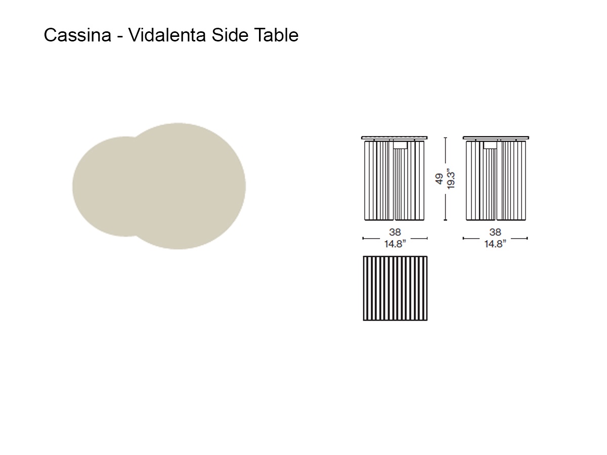 Cassina Vidalenta Outdoor Side Table Cream Glass Cream