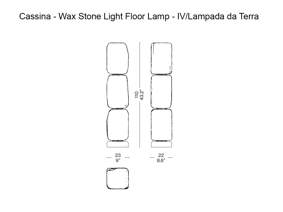 Cassina Wax Stone Light Floor Lamp Iv