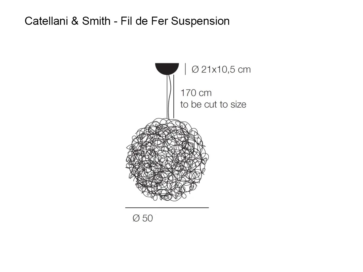 Catellani Smith Fil De Fer O 50 Suspension Lamp