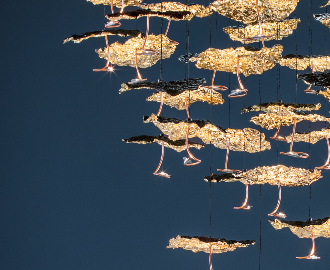 Catellani Smith Gold Moon Chandelier Suspension Lamp