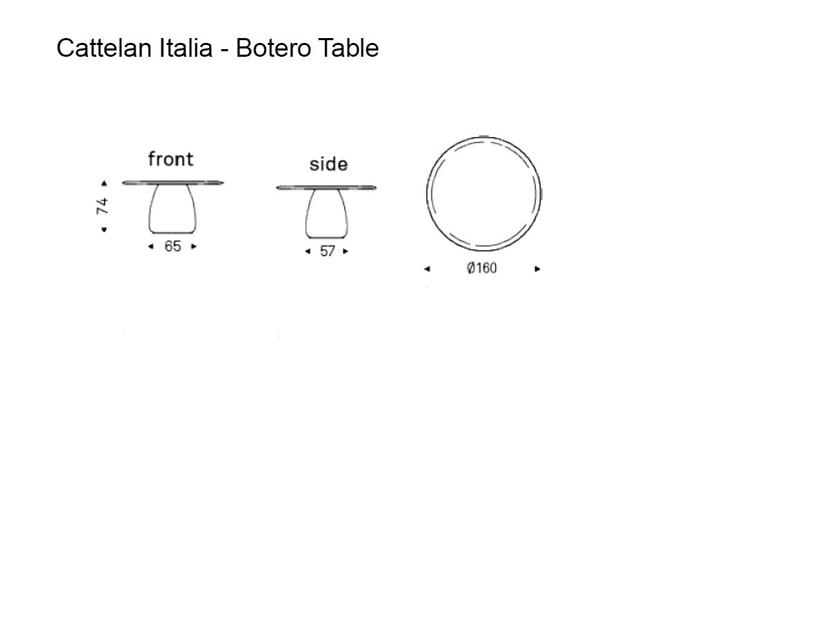 Cattelan Italia Botero Argile Table O 160 Cm