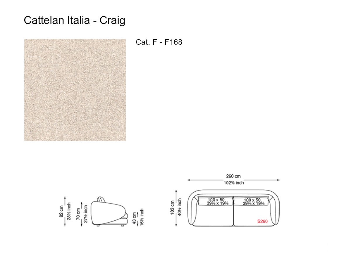 Cattelan Italia Craig Three Seater Sofa F168