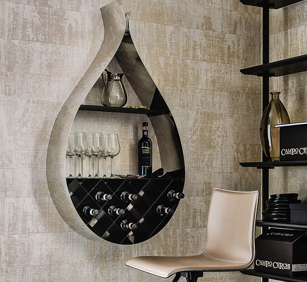 Cattelan Italia Drop Bookshelf Bottleholder