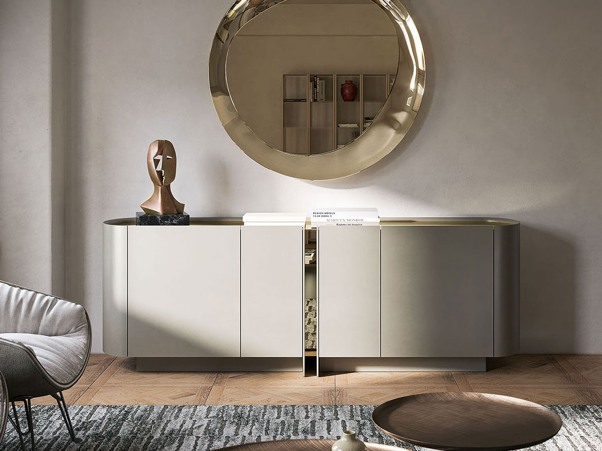 Cattelan Italia Dynasty Sideboard Titanium Bronze Mirrored Crystal
