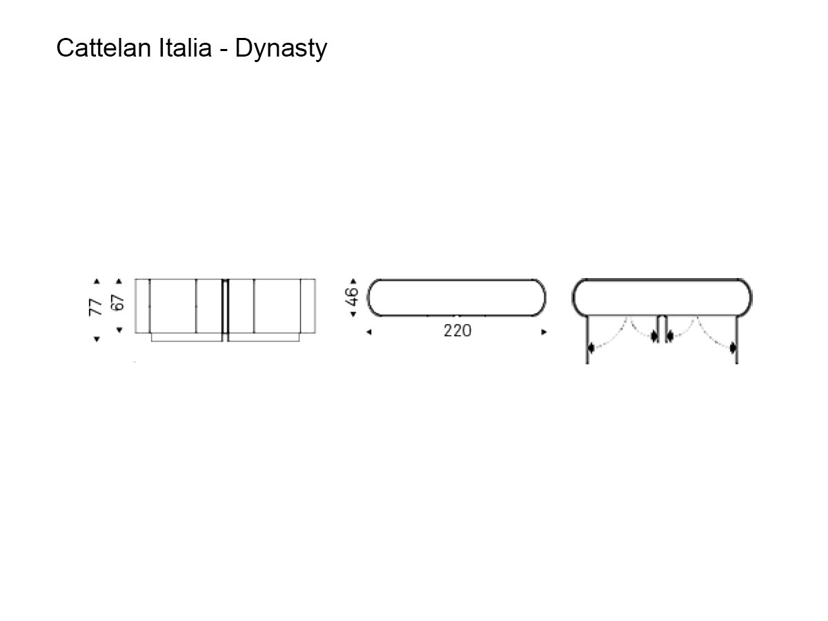 Cattelan Italia Dynasty Sideboard Titanium Bronze Mirrored Crystal