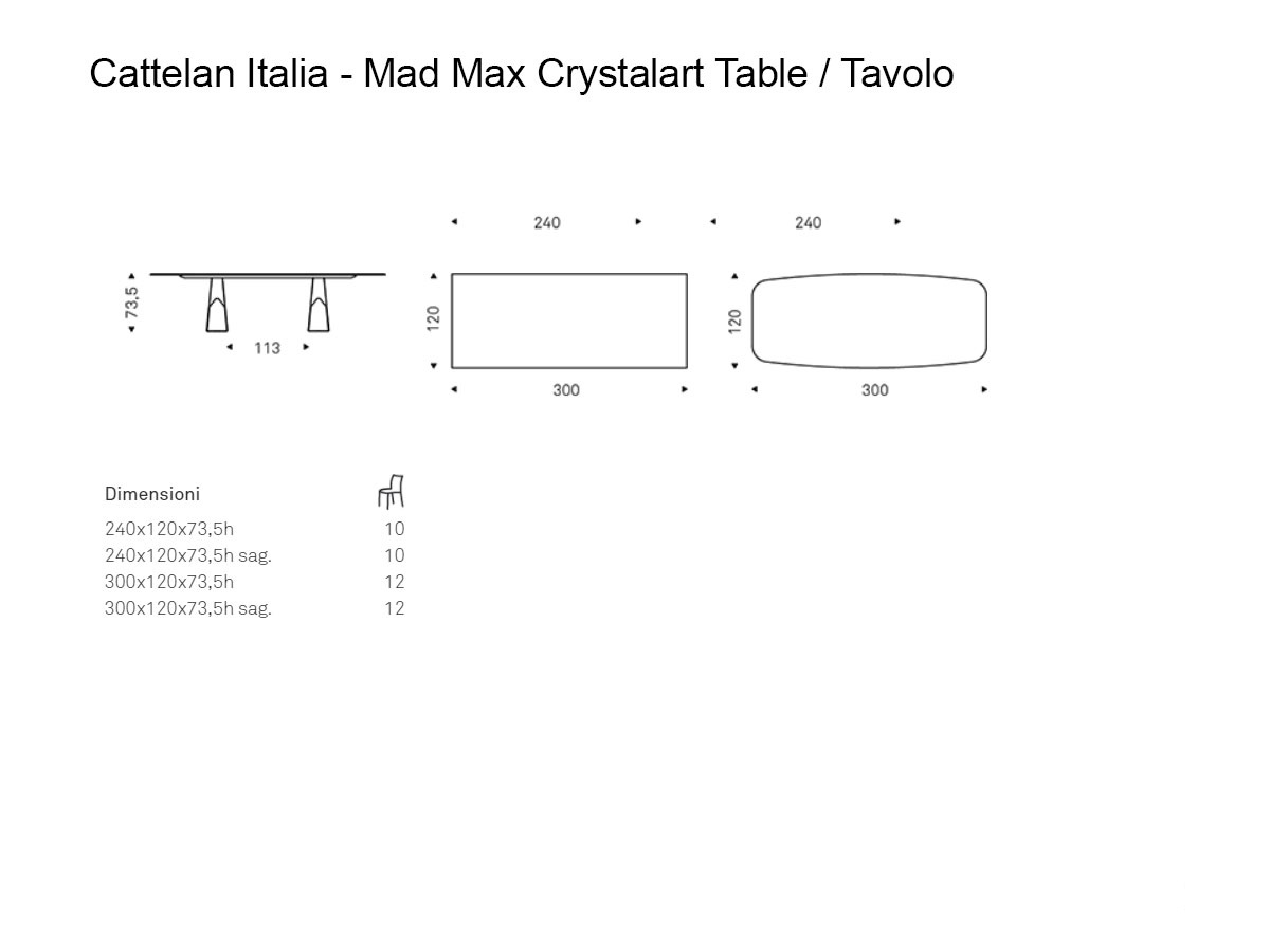 Cattelan Italia Mad Max Crystalart Table
