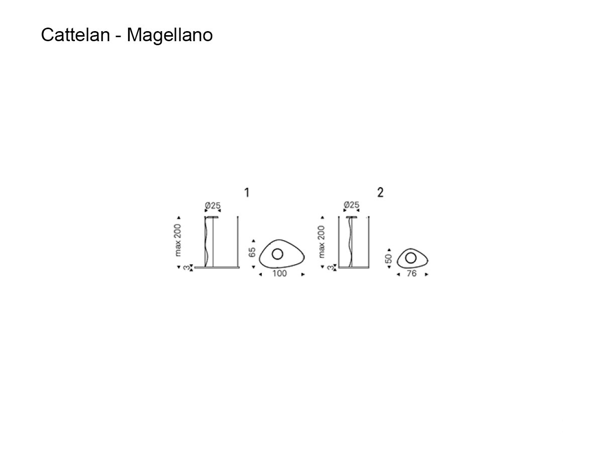 Cattelan Italia Magellano Shaped Suspension Lamp