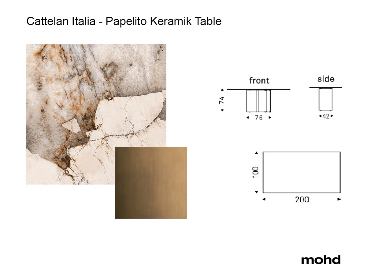 Cattelan Italia Papelito Keramik Table Rectangular Oxybrass Km14 Corcovado
