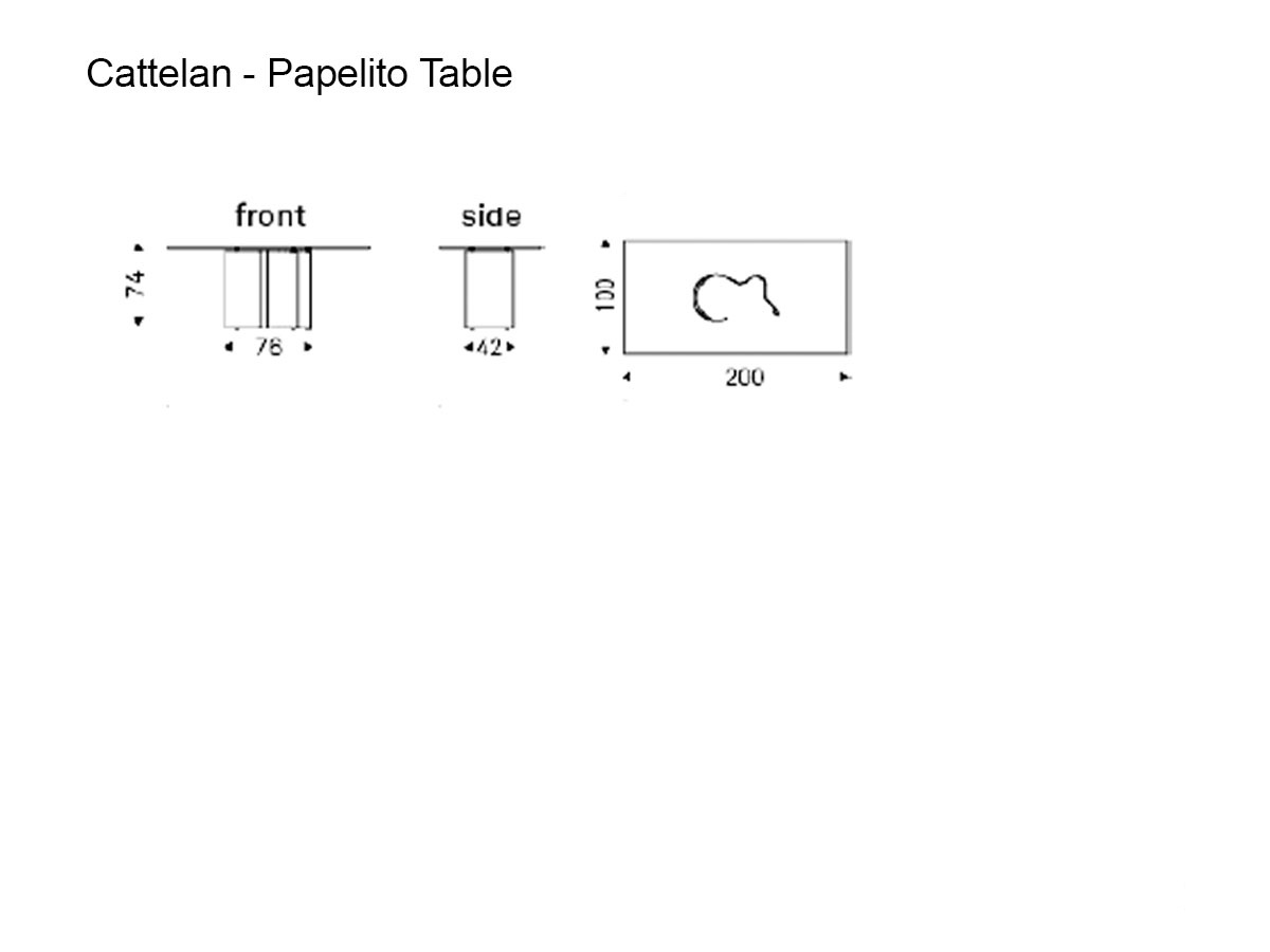 Cattelan Italia Papelito Rectangular Table L 200 Cm Glass
