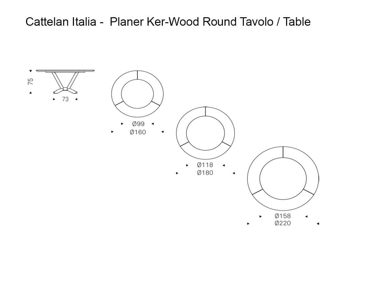 Cattelan Italia Planer Ker Wood Round Table