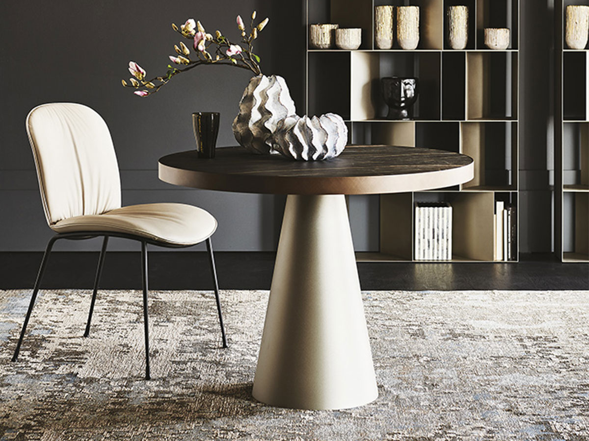 Cattelan Italia Saturno Keramik Bistrot Table Matt Portoro Goffred Titanium