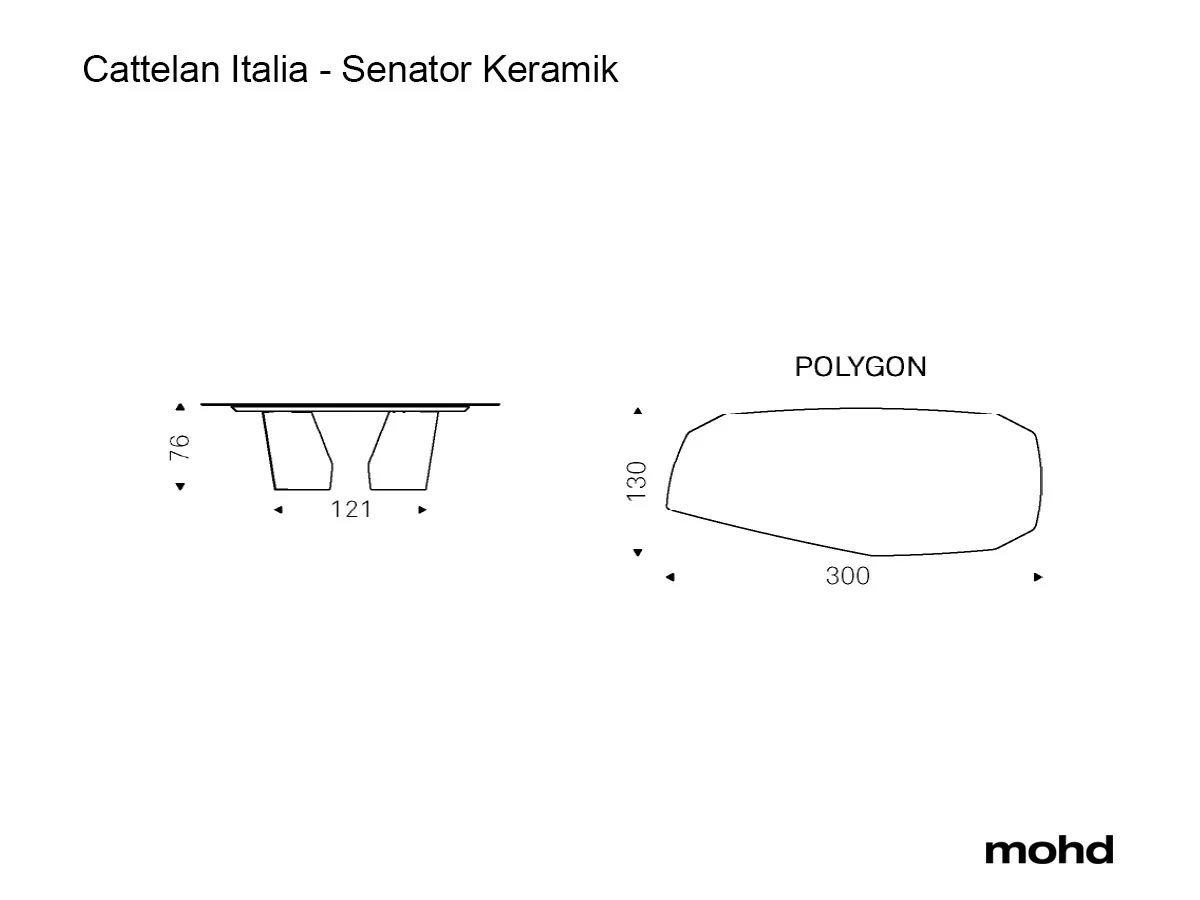 Cattelan Italia Senator Keramik Table Polygon