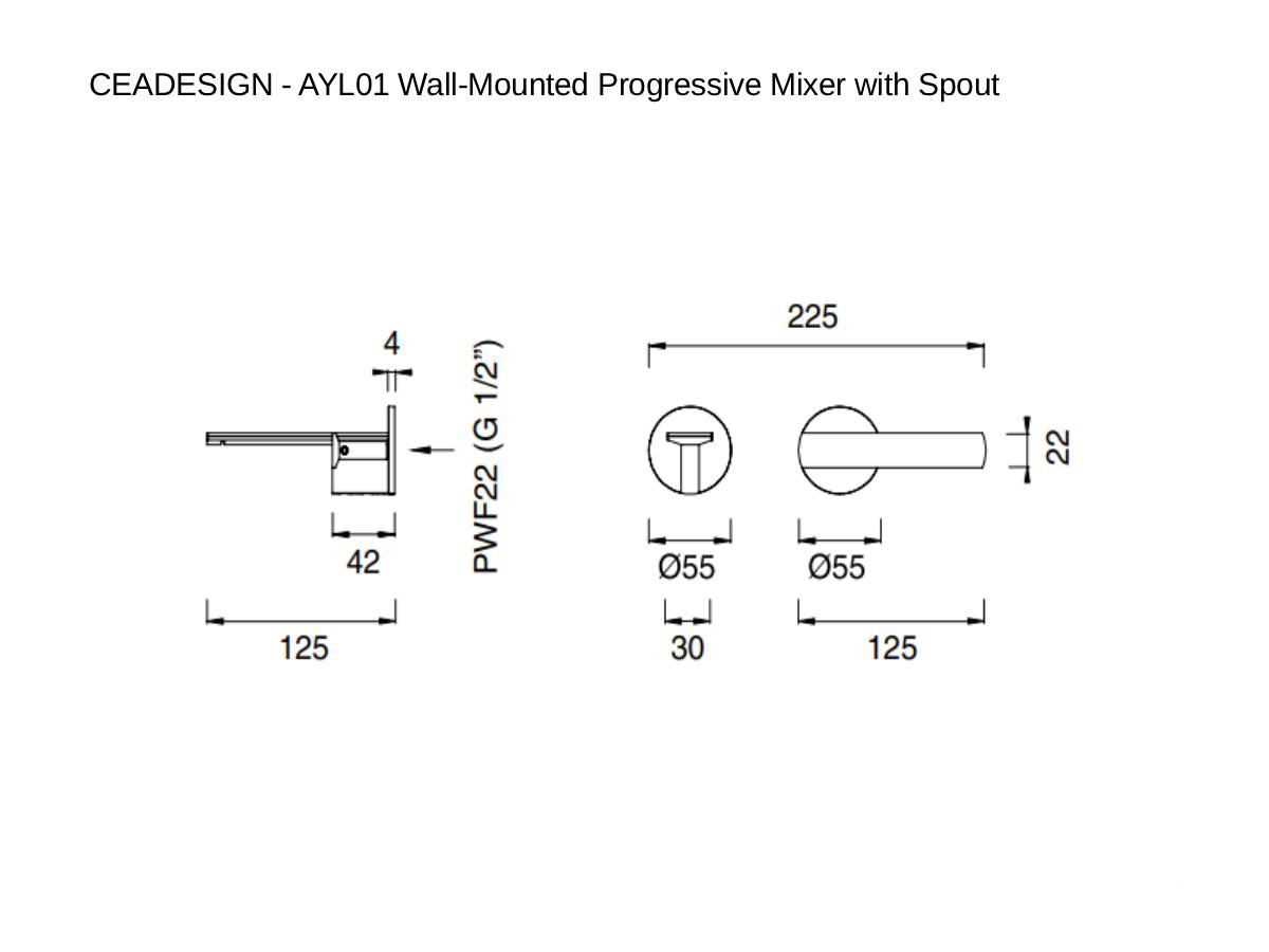 CEADESIGN Ayl01 Wall Mounted Progressive Mixer With Spout