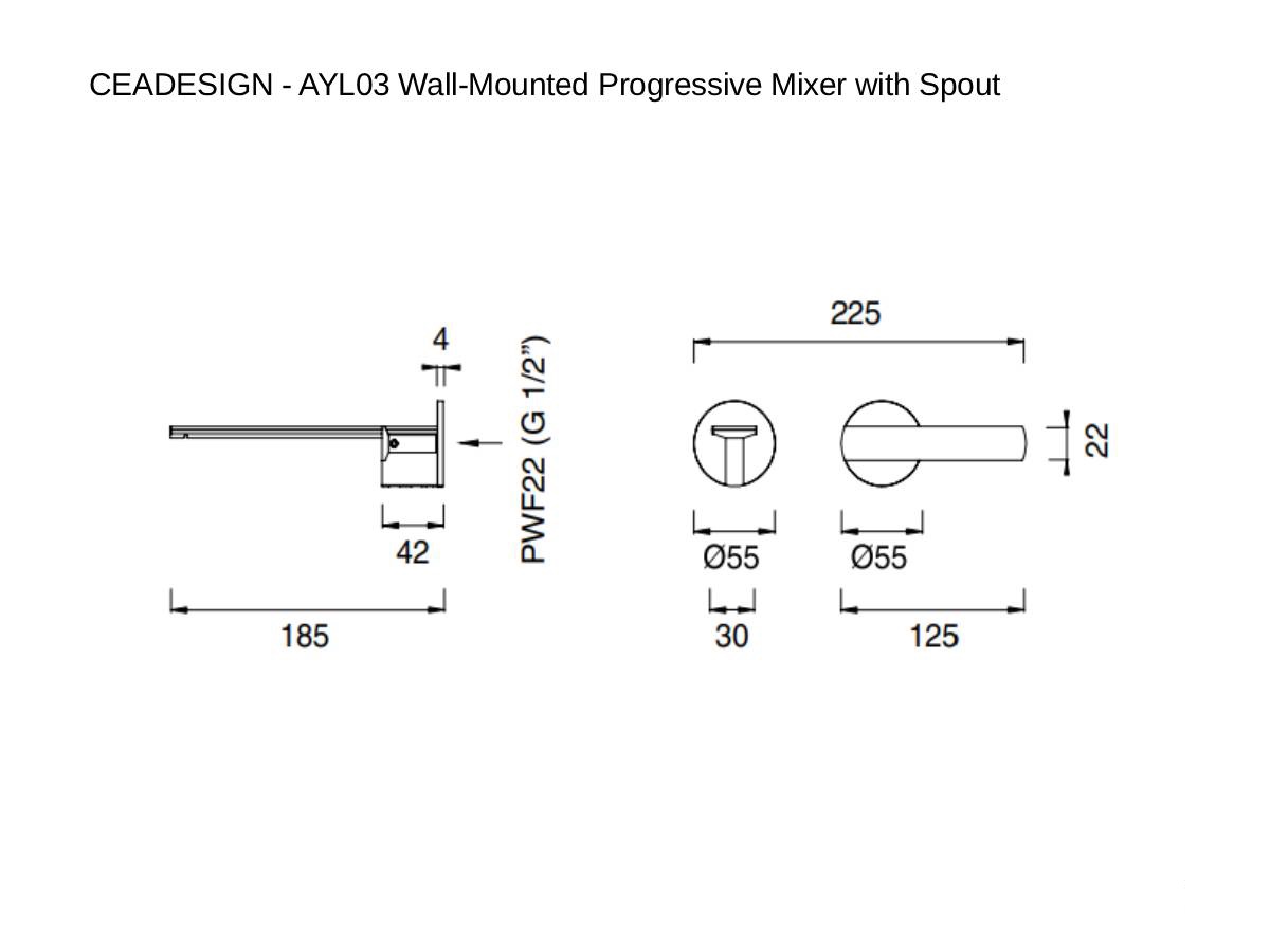 CEADESIGN Ayl03 Wall Mounted Progressive Mixer With Spout