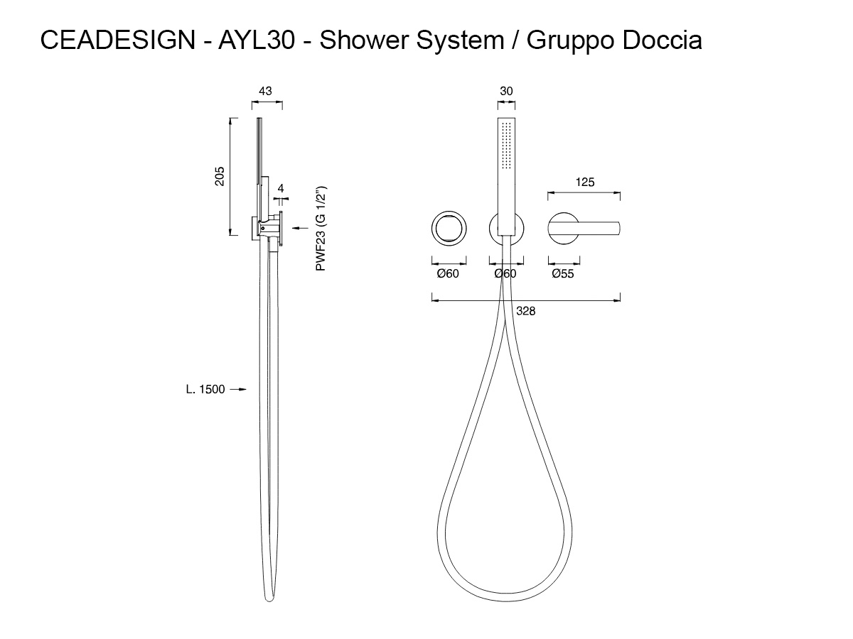 CEADESIGN Ayl30 Wall Mounted Shower Mixer
