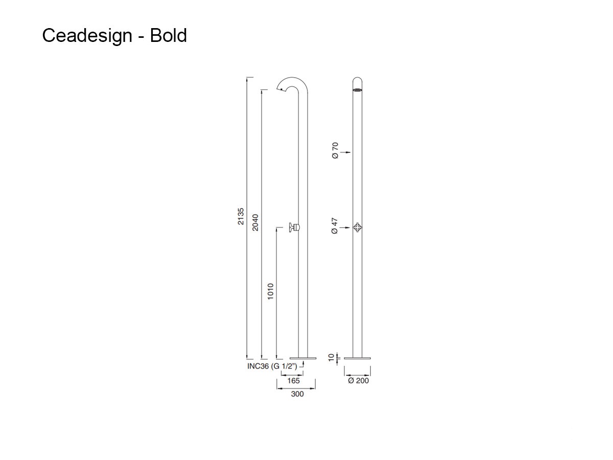 CEADESIGN Bold Free Standing Outdoor Shower