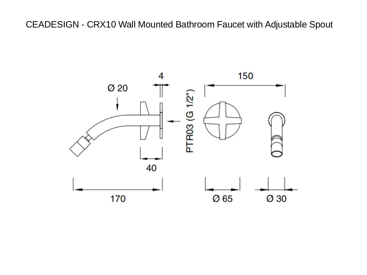 CEADESIGN Crx10 Wall Mounted Bathroom Faucet With Adjustable Spout