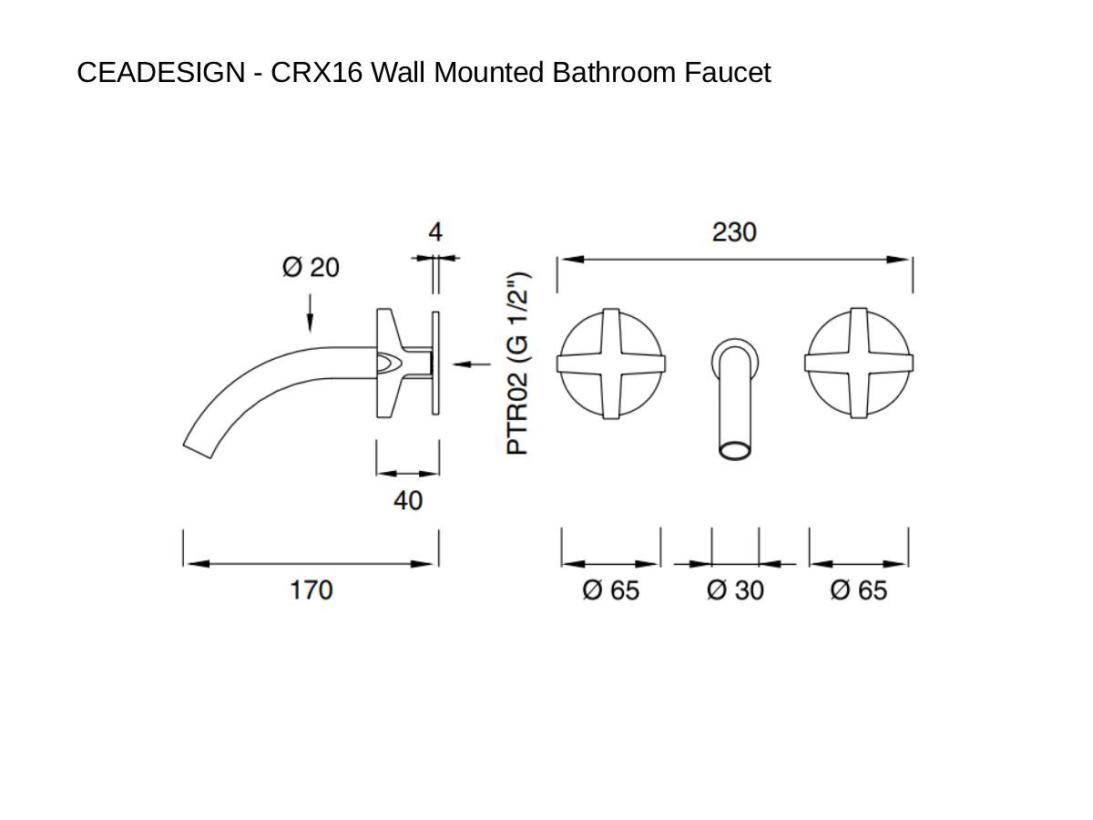 CEADESIGN Crx16 Wall Mounted Bathroom Faucet