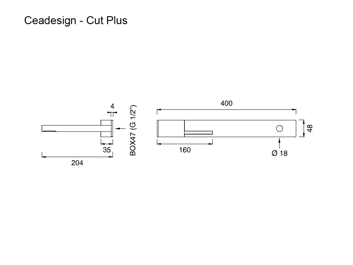 CEADESIGN Cut Plus 01 Wall Mounted Mixer